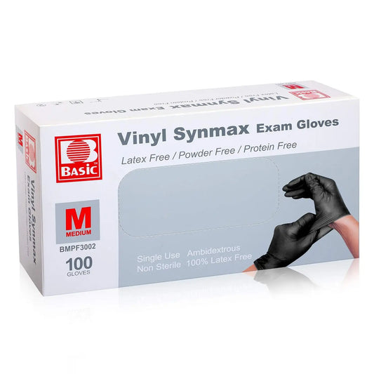 Black Disposable Vinyl Exam Gloves