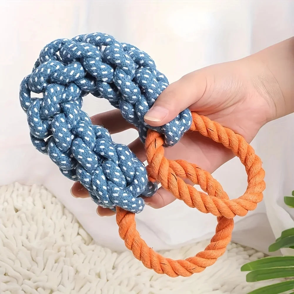 Durable Double-Ring Cotton Blend Dog Rope