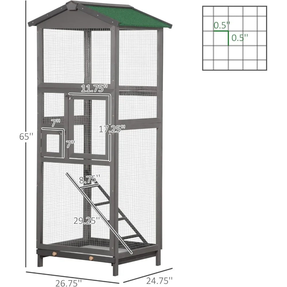 65" Wooden Bird Cage