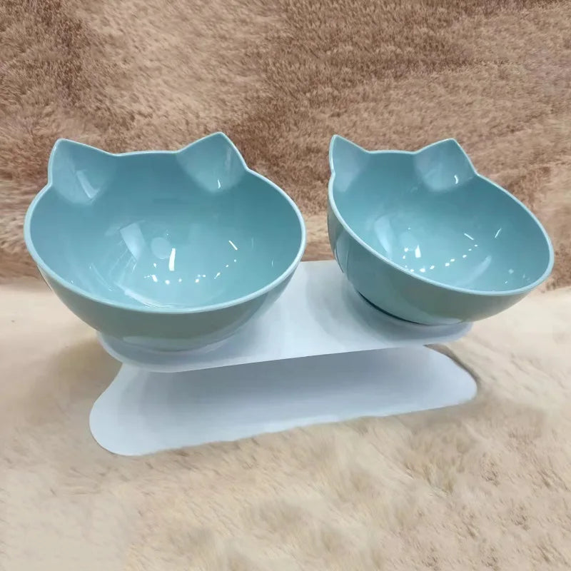 Double Pet Bowls With Raised Stand