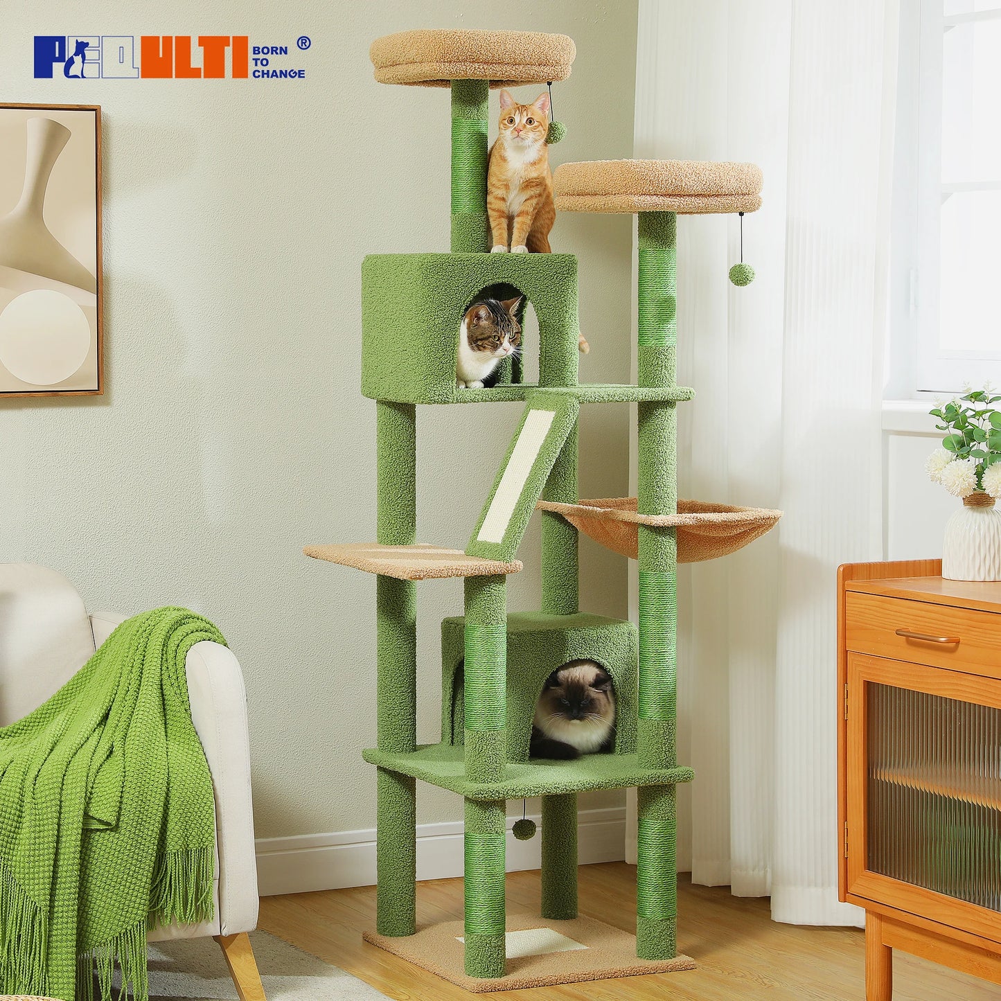 Multi-Level Plush Cat Condo