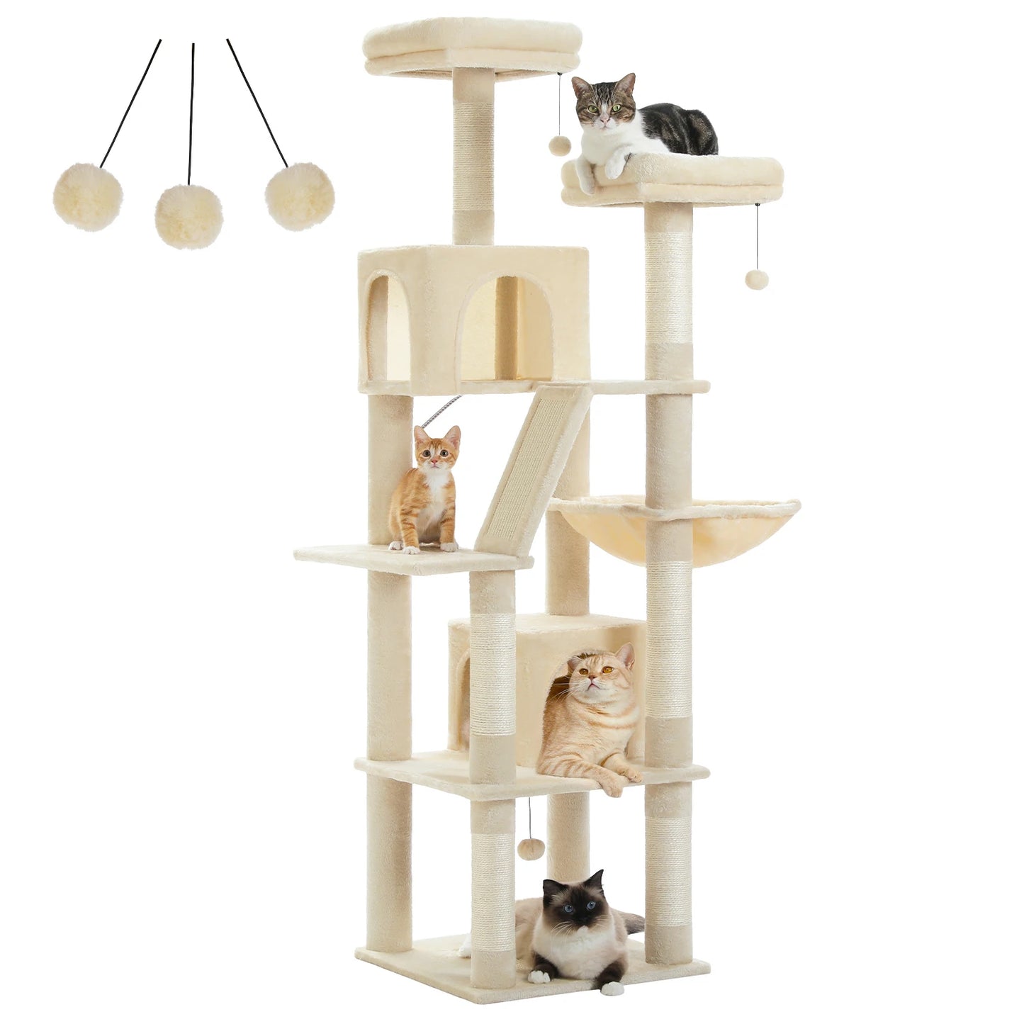 Multi-Level Plush Cat Condo