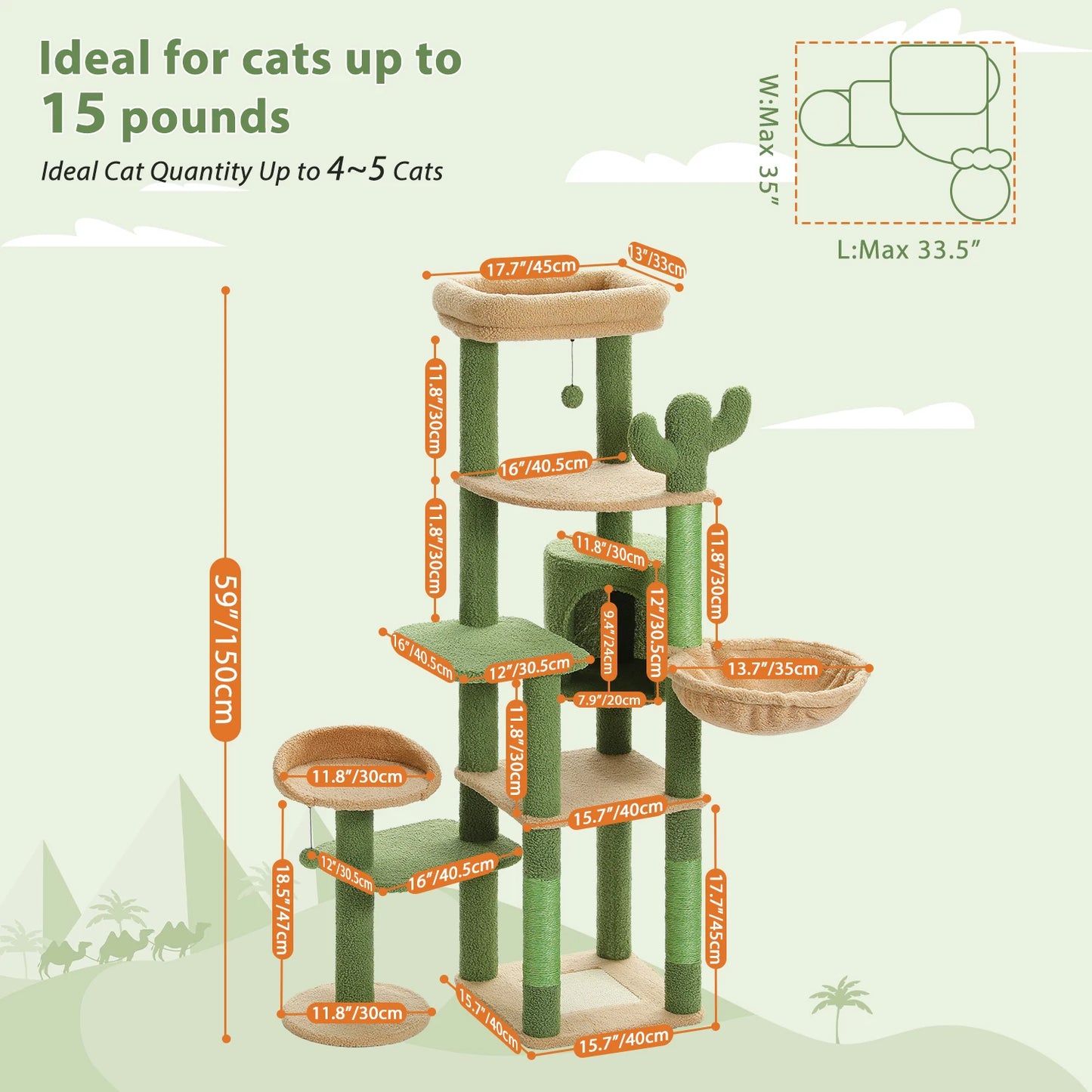 Cactus Tall Cat Tree