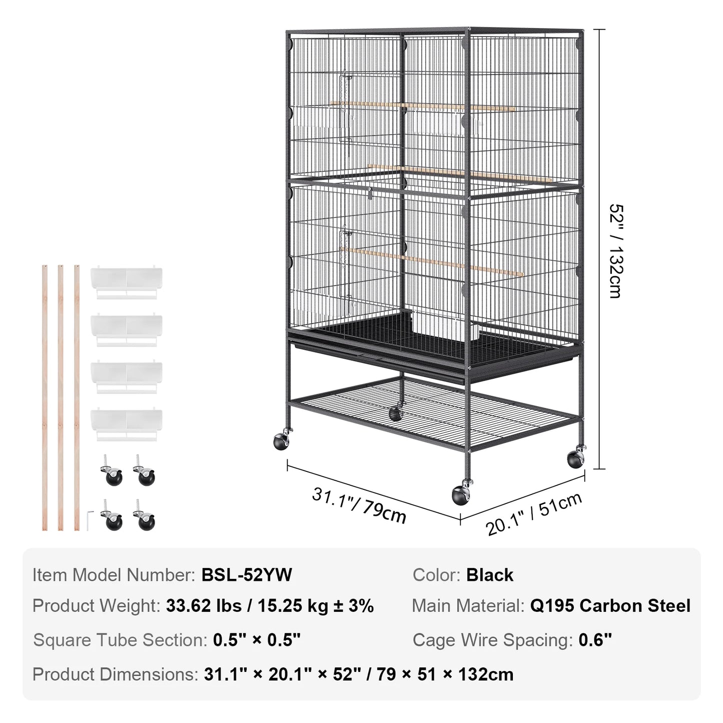 Standing Large Bird Cage