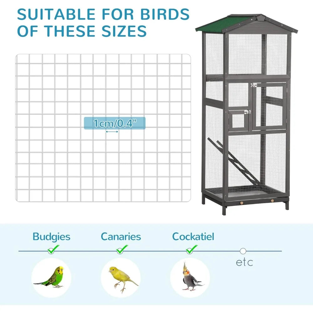 65" Wooden Bird Cage