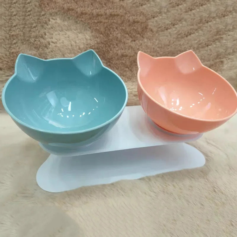 Double Pet Bowls With Raised Stand