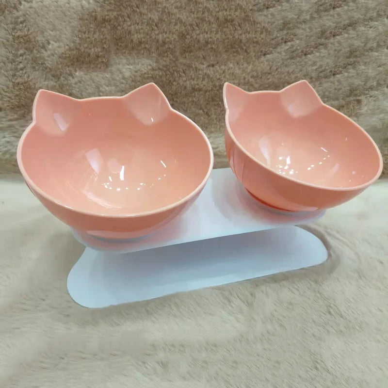 Double Pet Bowls With Raised Stand