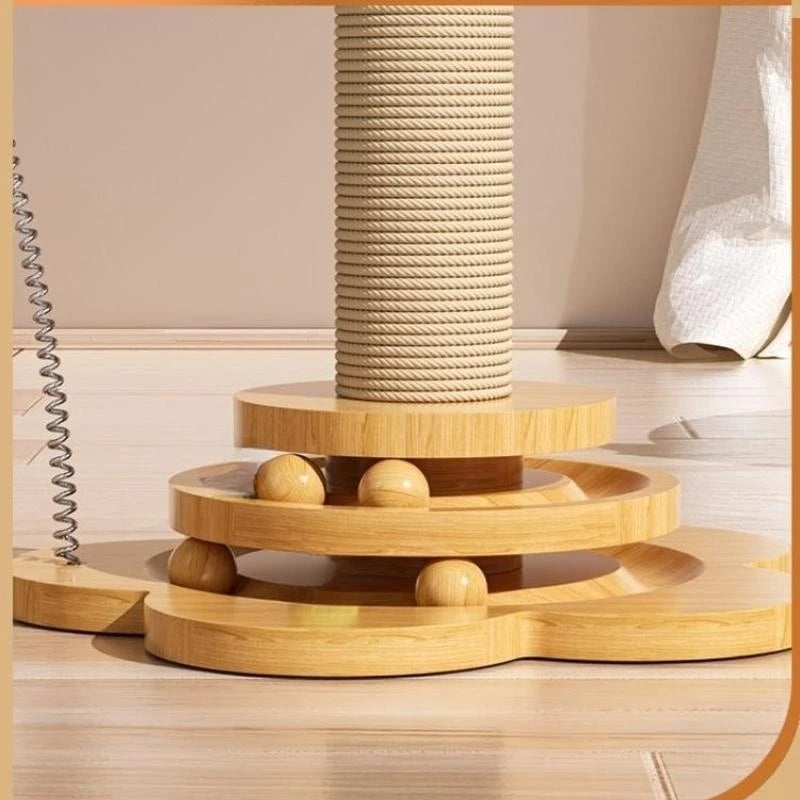 Solid Wood Cat Turntable Funny Cat Stick