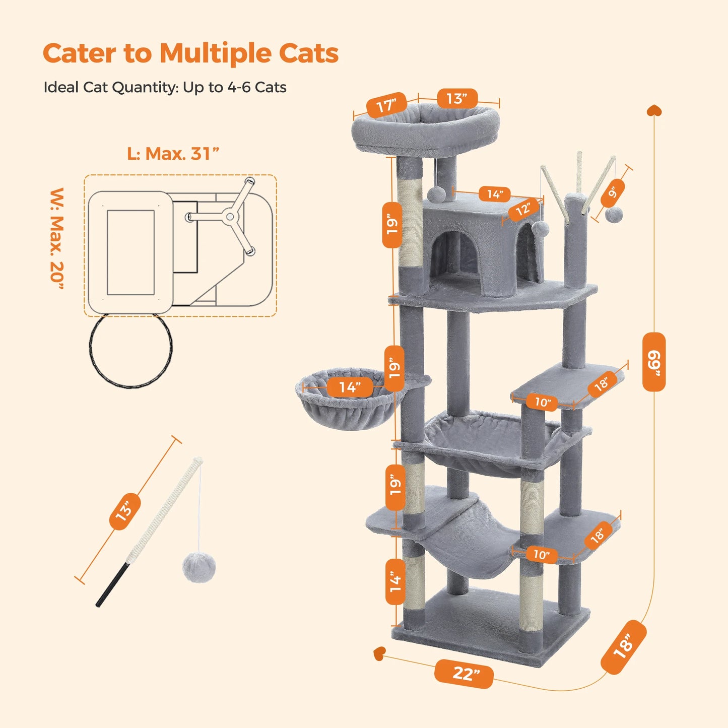 Large Cat Tree for Indoor Cats