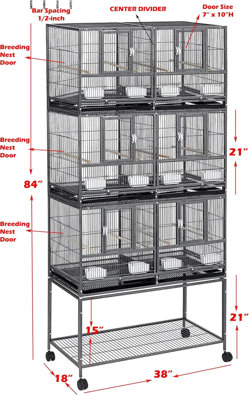 Bird Flight Double Rolling Cage