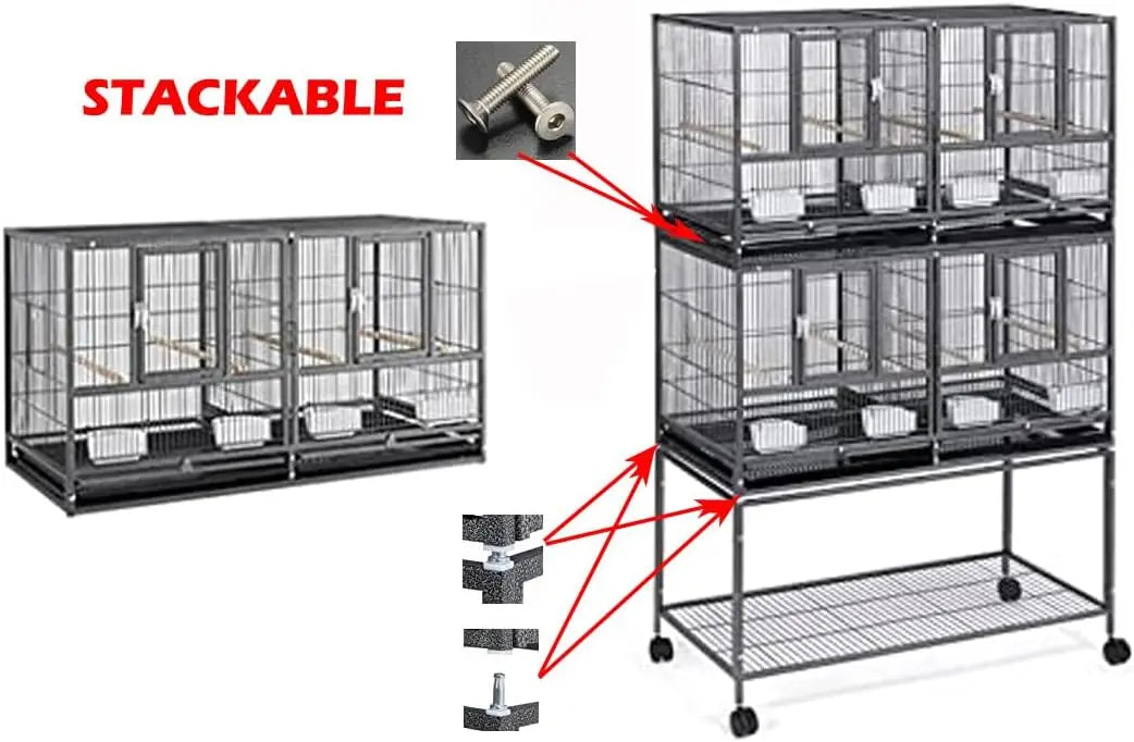 Bird Flight Double Rolling Cage