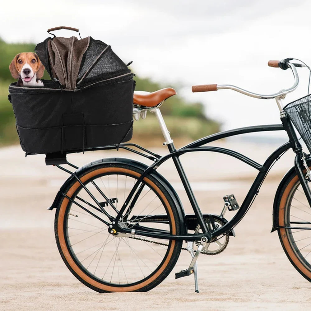 Dog rear bicycle basket,