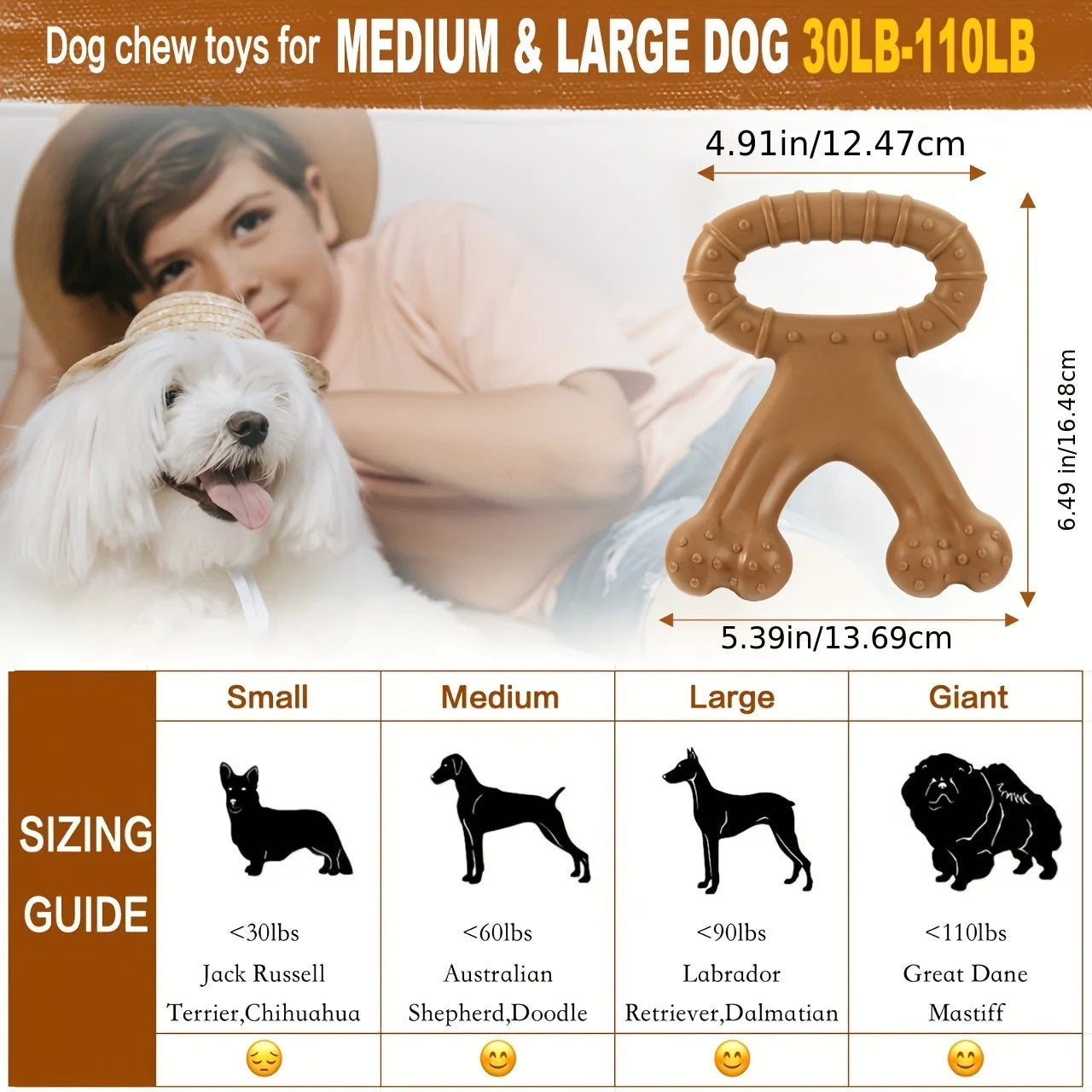 Durable Bone-Shaped Interactive Dog Chew Toy