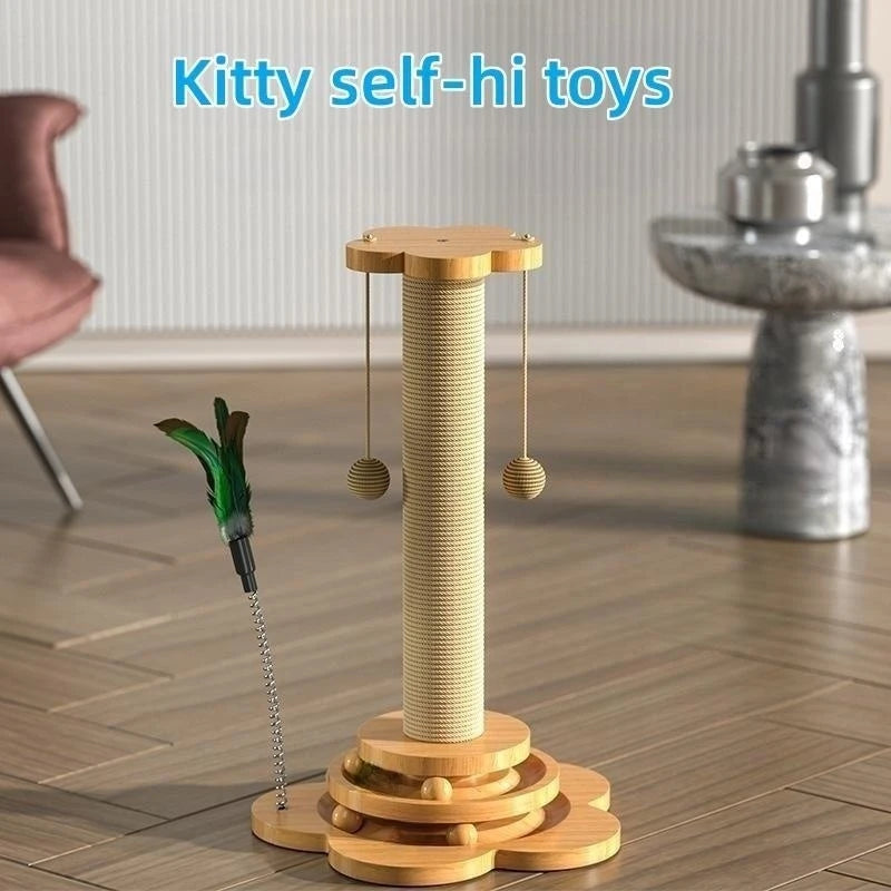 Solid Wood Cat Turntable Funny Cat Stick