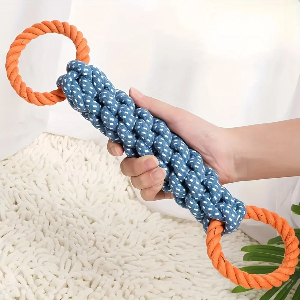 Durable Double-Ring Cotton Blend Dog Rope