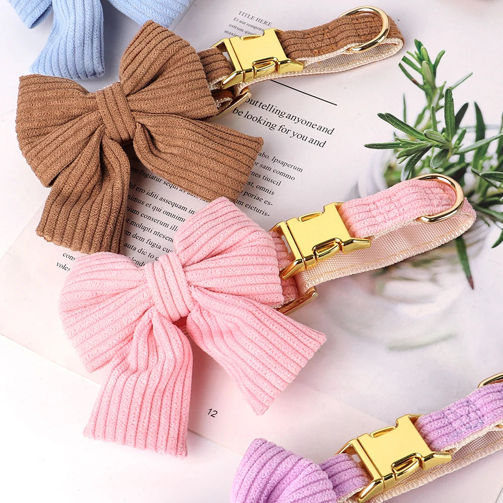 Cute Pink Dog Collar Leash Set