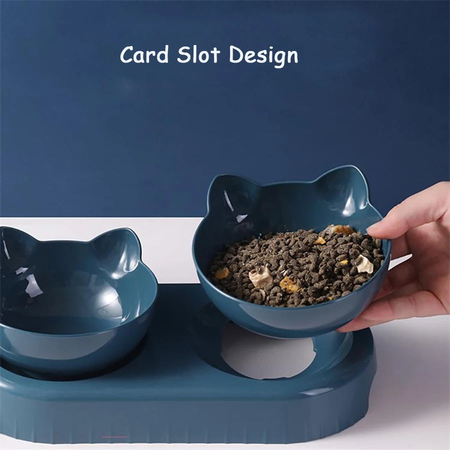 Triple Cat Bowls Pet Feeder