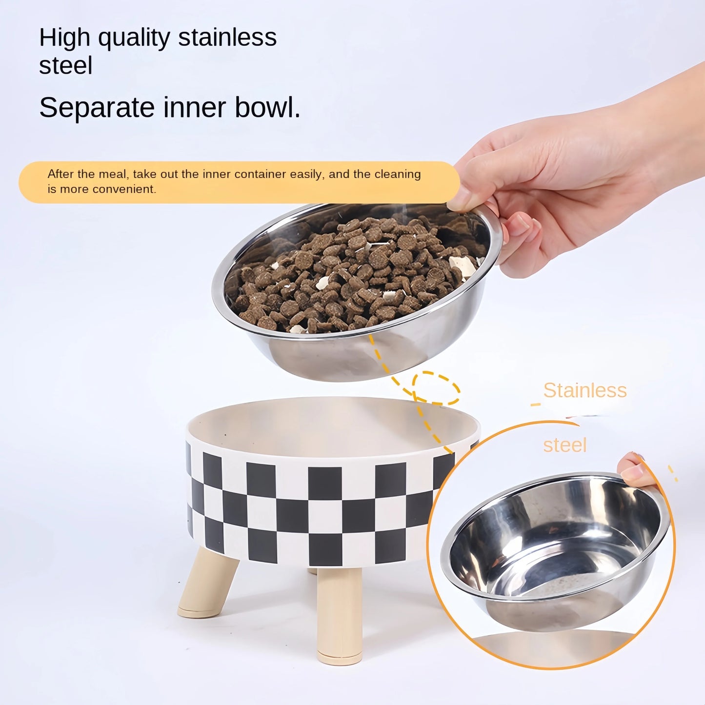 Raised Cat Food Water Bowl With Stand