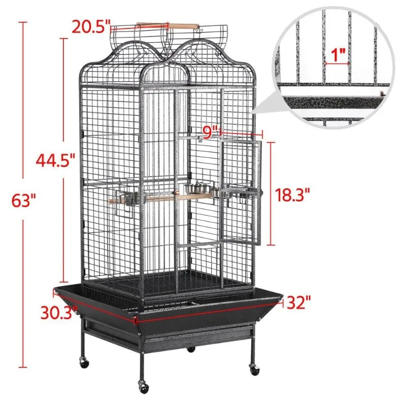 63'' Bird Cage with Stand