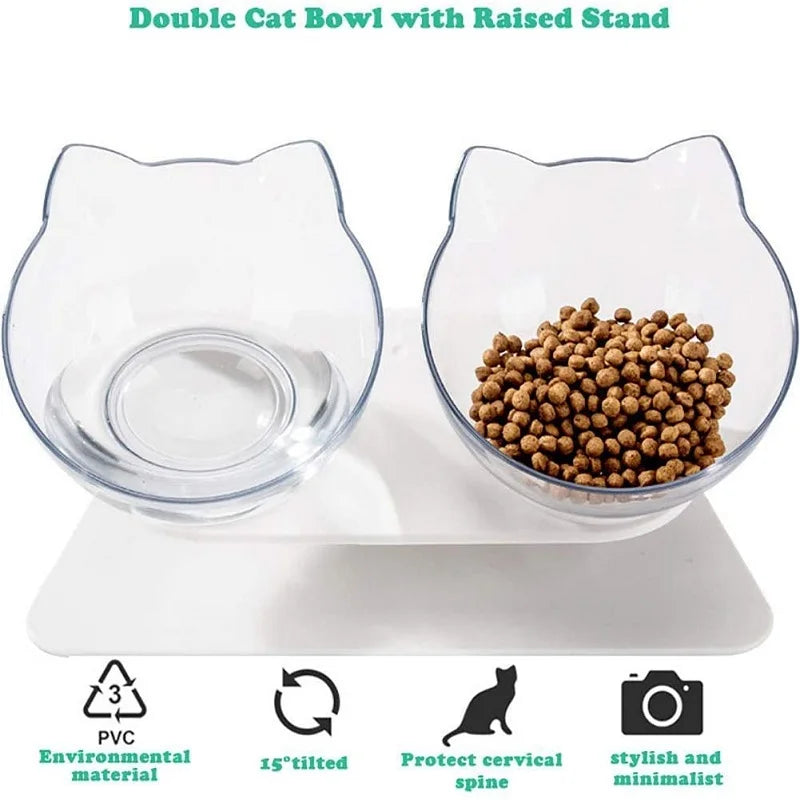 Double Pet Bowls With Raised Stand