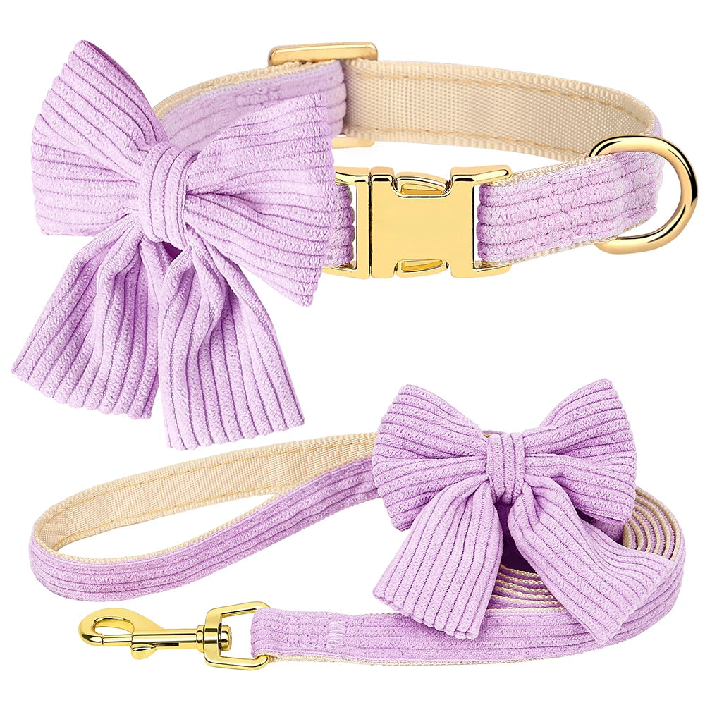 Cute Pink Dog Collar Leash Set