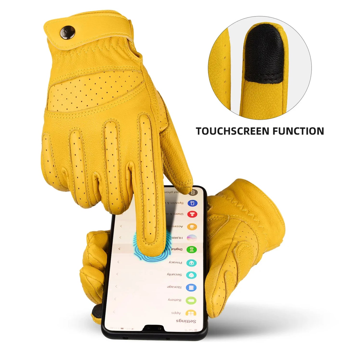 Mens Touch Screen Leather Gloves