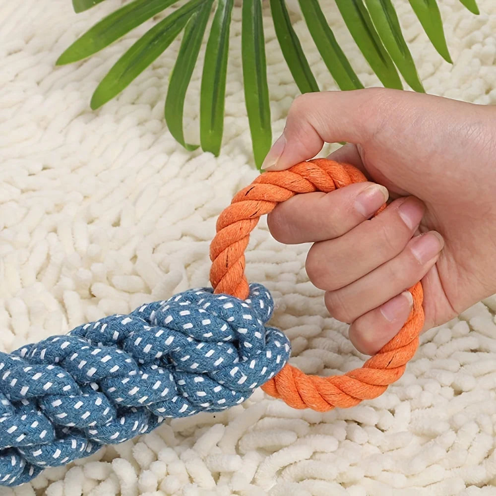 Durable Double-Ring Cotton Blend Dog Rope