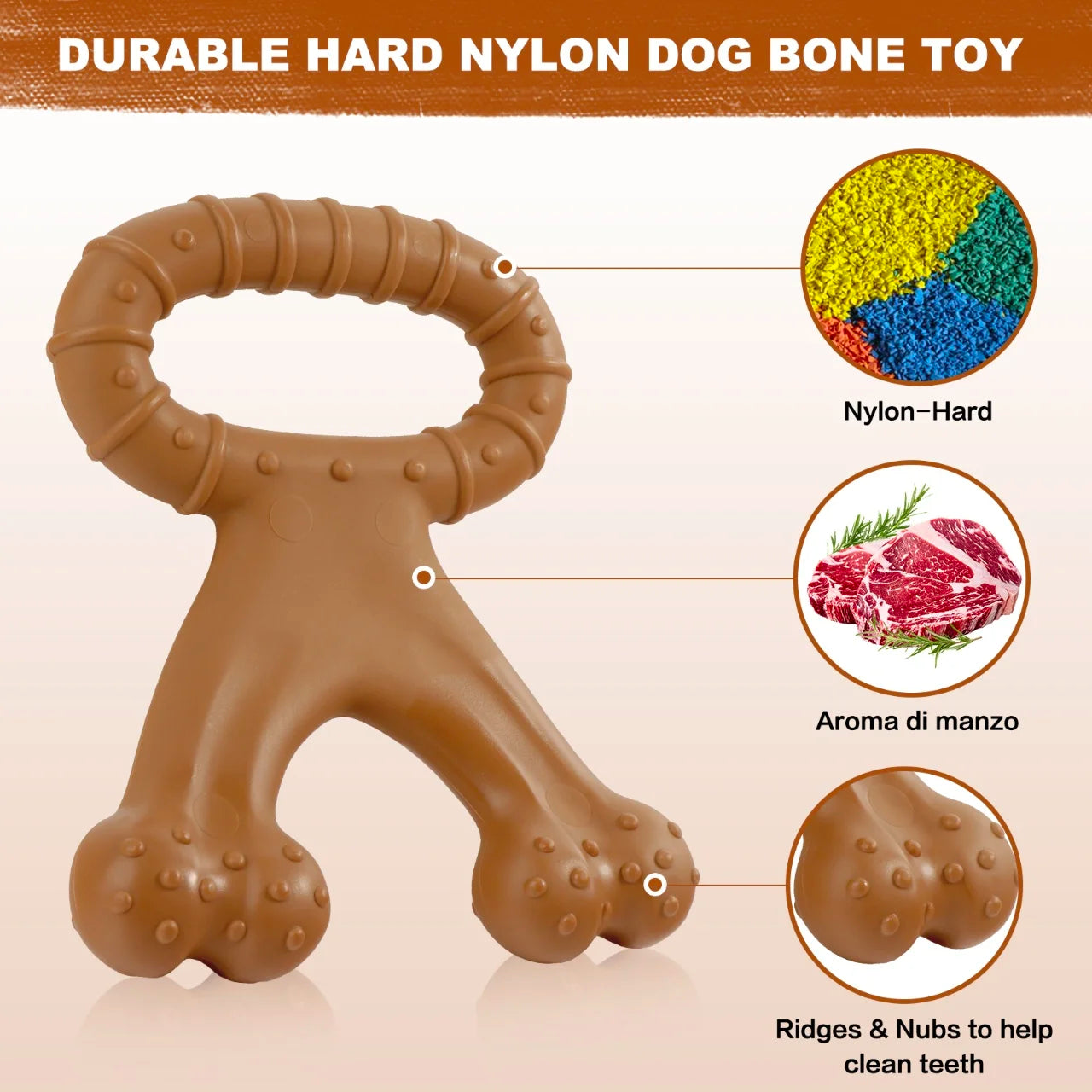 Durable Bone-Shaped Interactive Dog Chew Toy