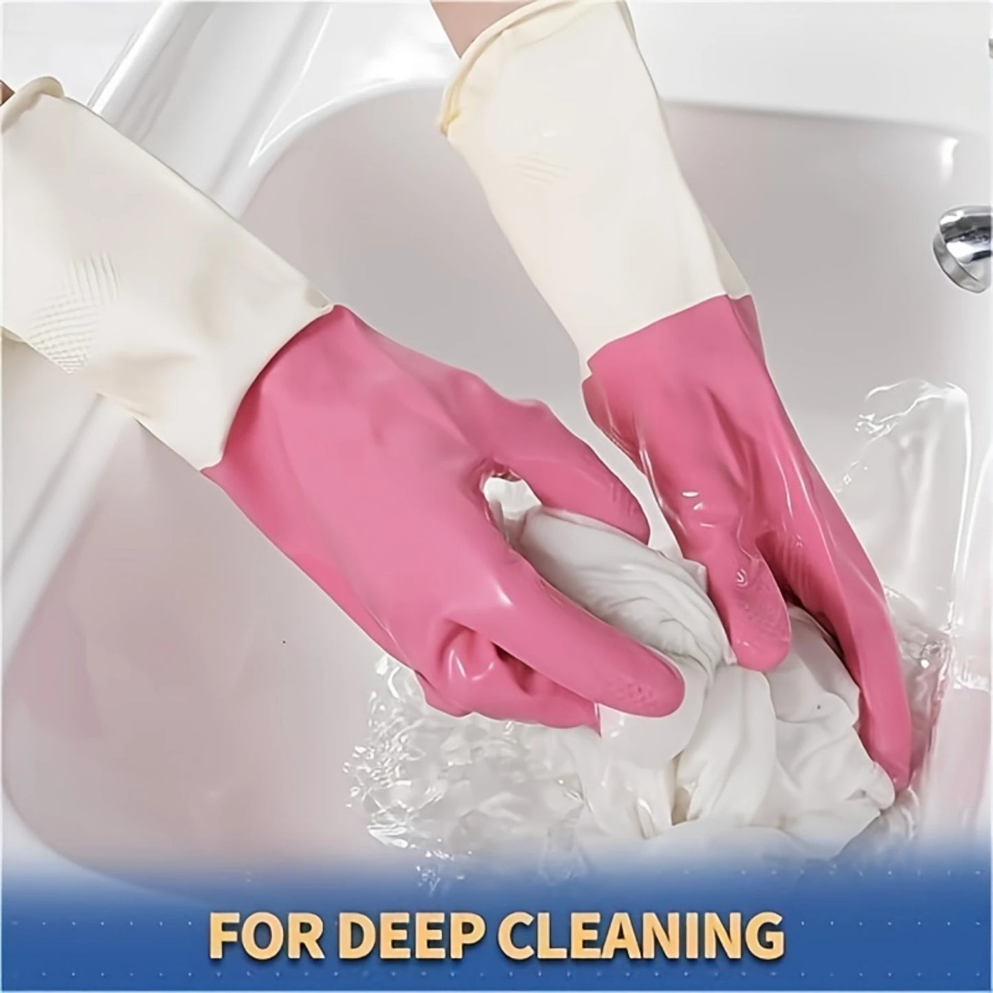 latex cleaning gloves, reusable, anti slip and waterproof design, suitable for  cleaning, gardening, pet care and ot