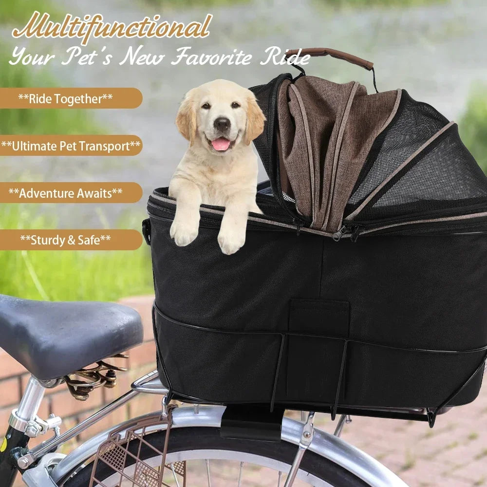 Dog rear bicycle basket,