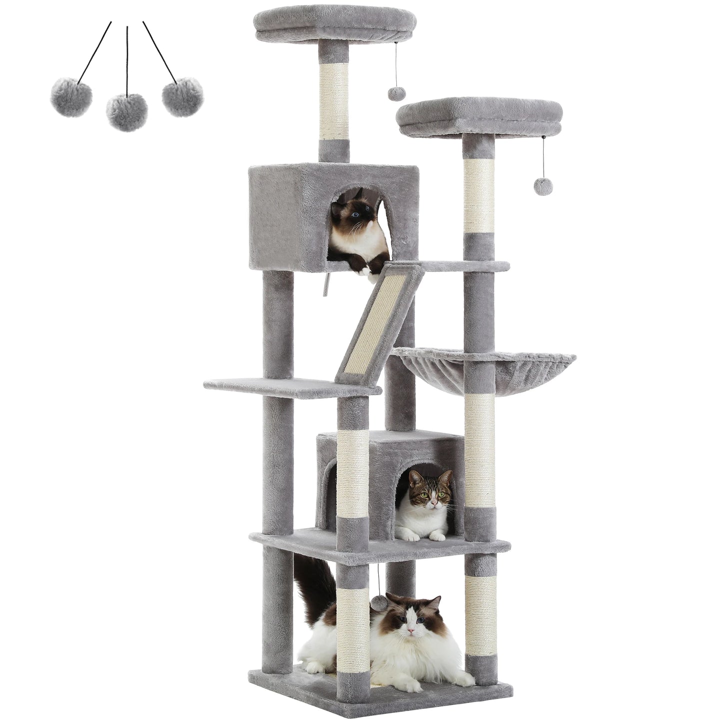 Multi-Level Plush Cat Condo