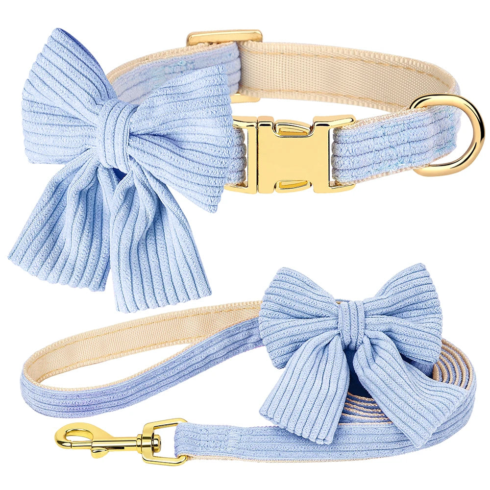 Cute Pink Dog Collar Leash Set