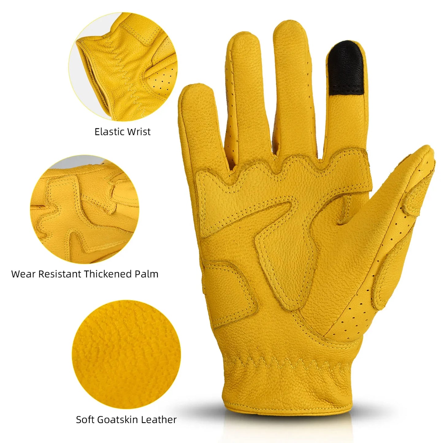 Mens Touch Screen Leather Gloves